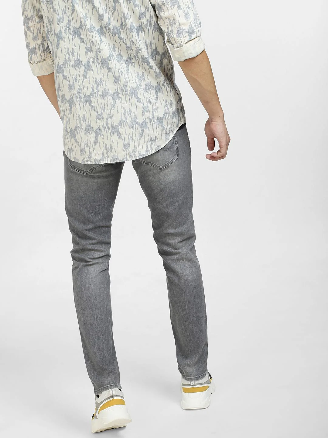 Grey Low Rise Ben Skinny Jeans - Image 4