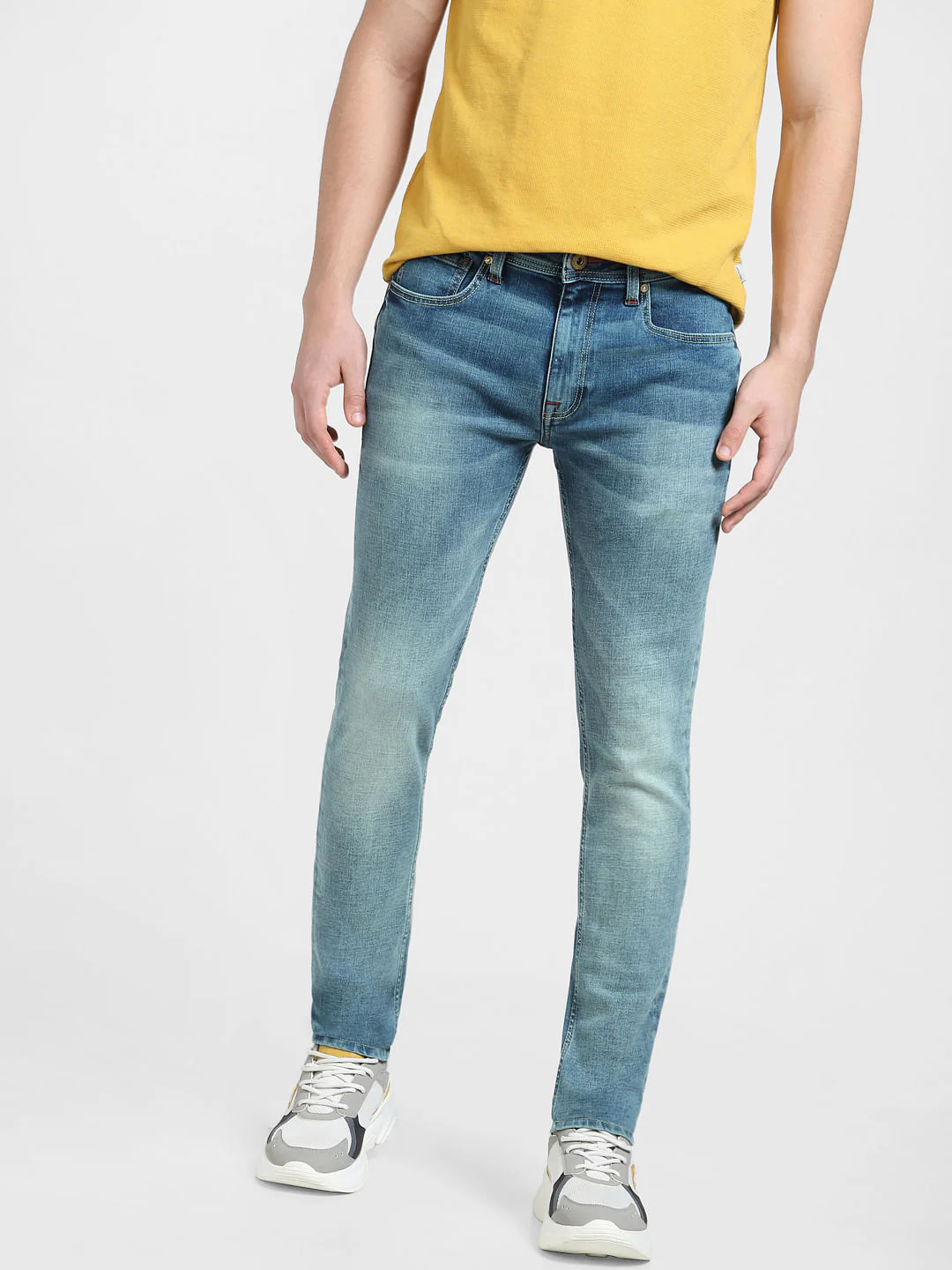 Light Blue Low Rise Washed Liam Skinny Jeans - Image 2