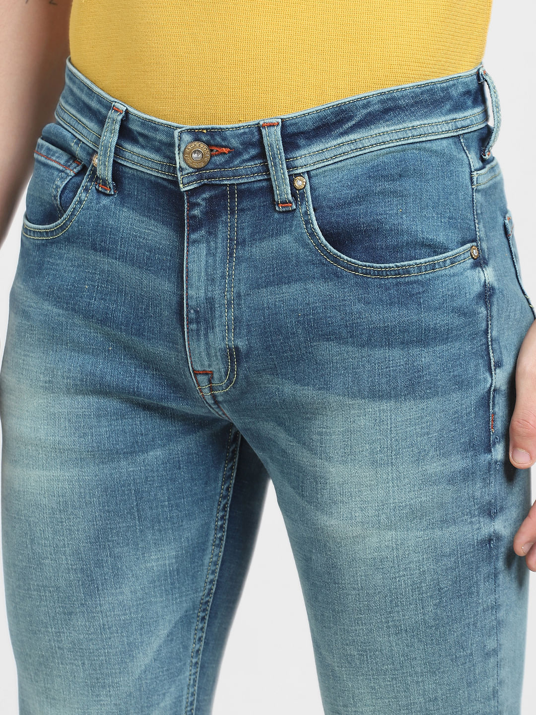 Light Blue Low Rise Washed Liam Skinny Jeans - Image 5