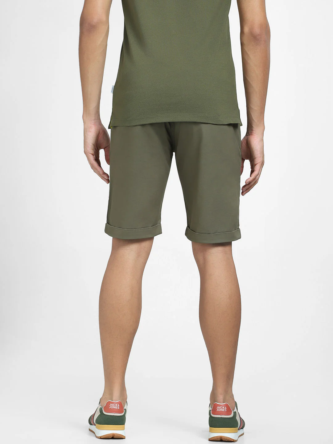 Green Mid Rise Chino Shorts - Image 4