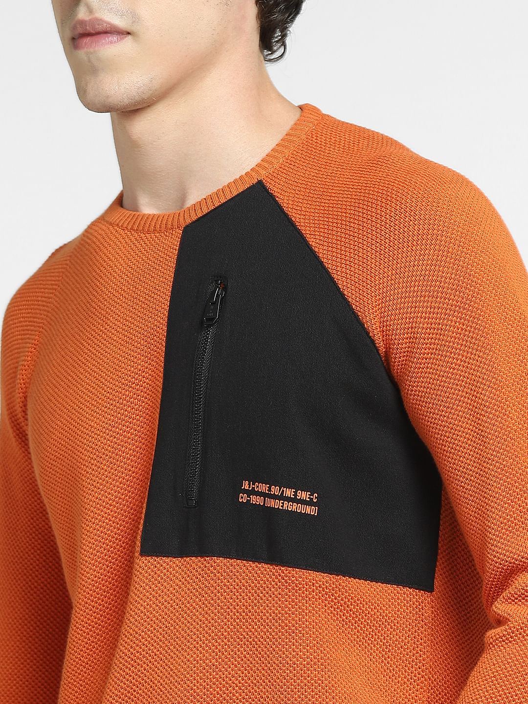 Orange Zip Detail Pullover - Image 5