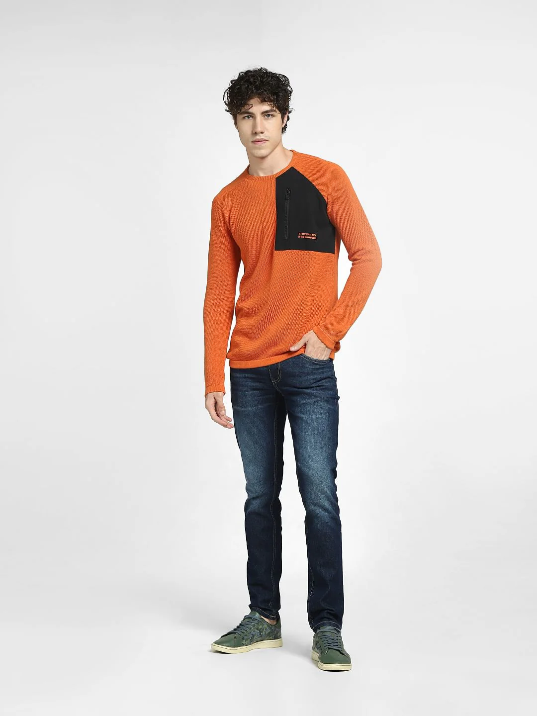 Orange Zip Detail Pullover - Image 6