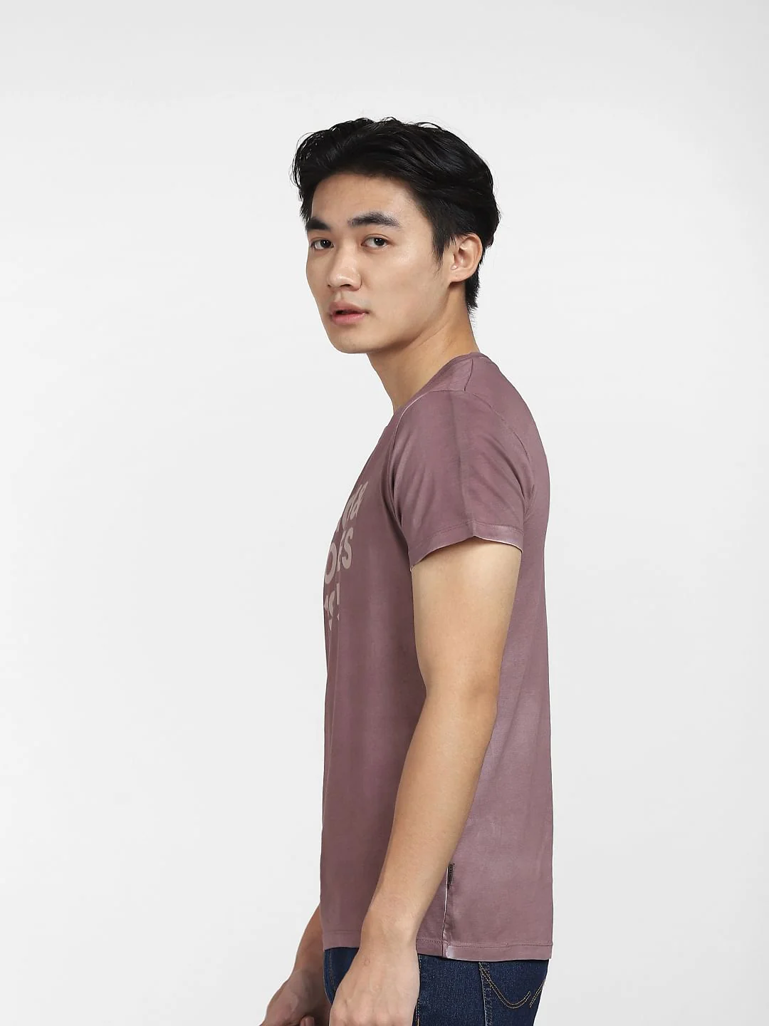 Purple Faded Logo Print T-shirt - Image 3