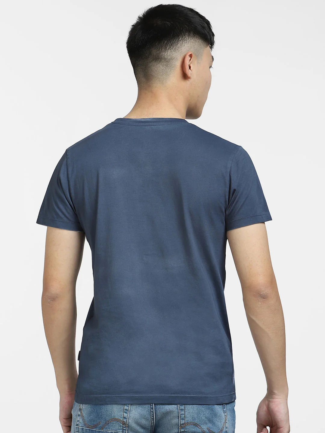 Blue Logo Print Crew Neck T-shirt - Image 4