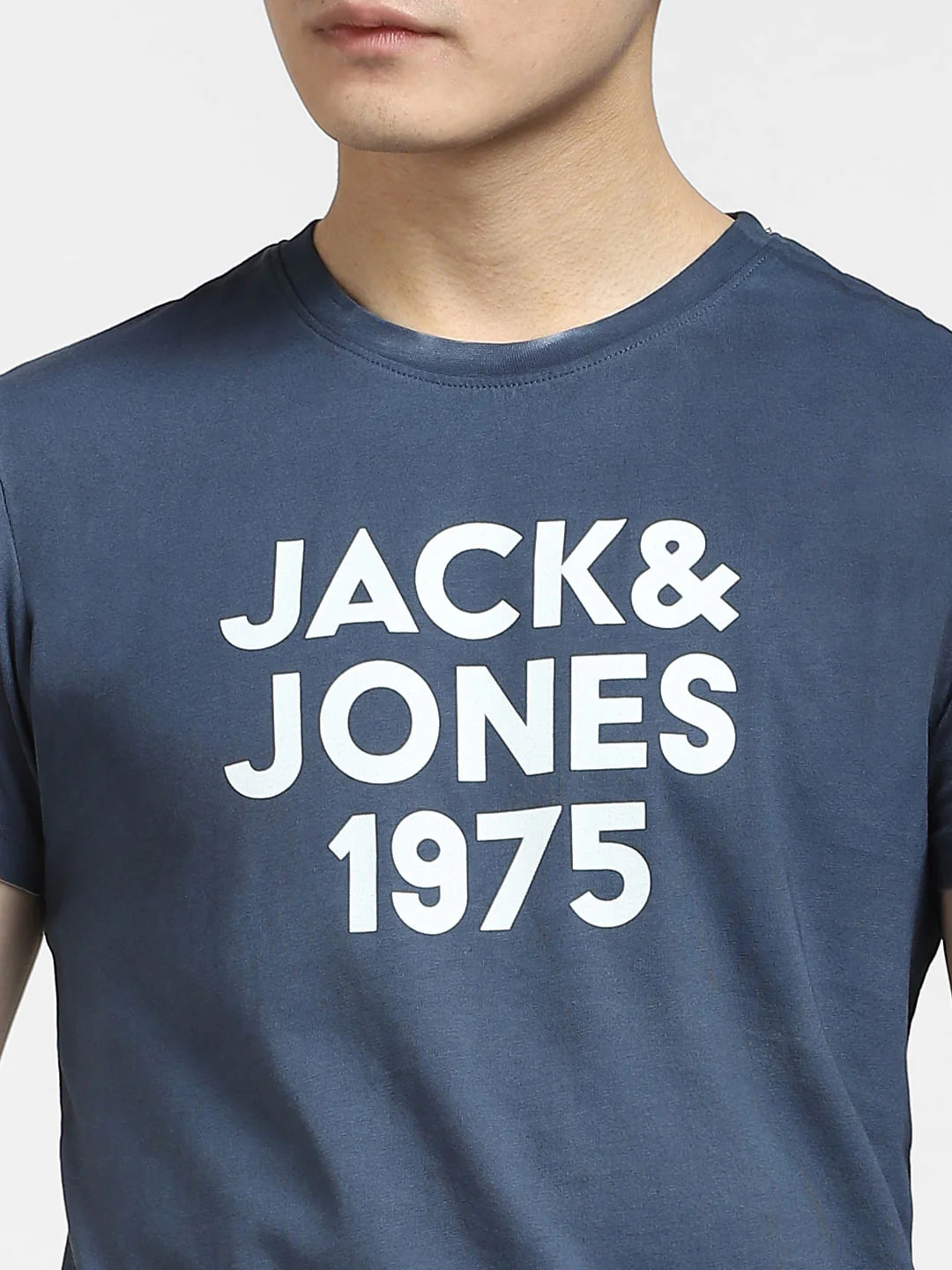 Blue Logo Print Crew Neck T-shirt - Image 5
