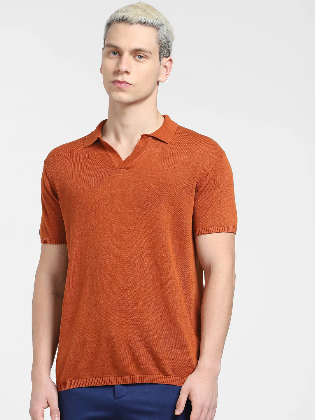 Brown Knit Polo T-shirt - Image 2