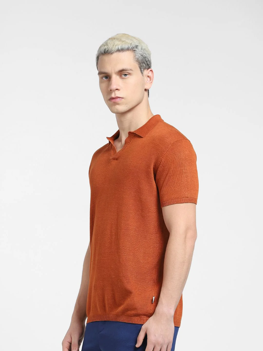 Brown Knit Polo T-shirt - Image 3