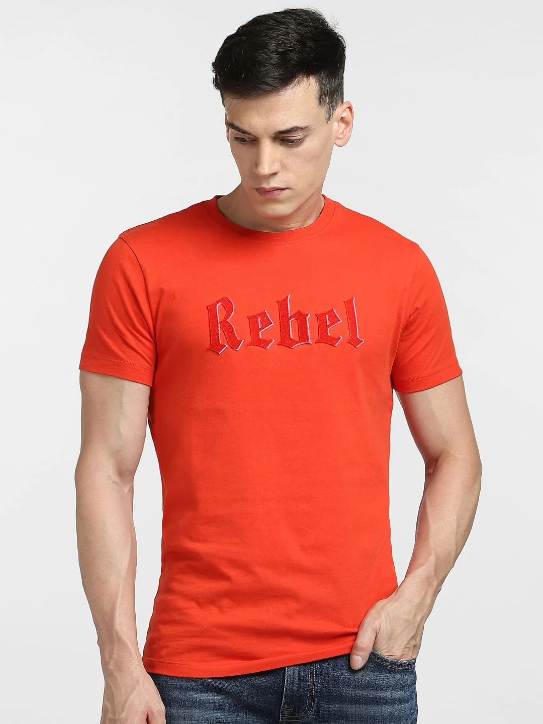 Red Crew Neck T-shirt - Image 2