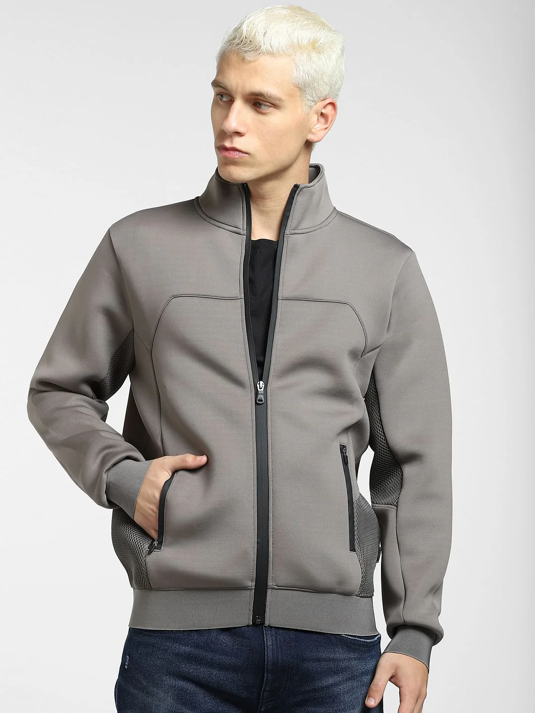 Grey Zip-Up Co-ord Sweatshirt - Image 2