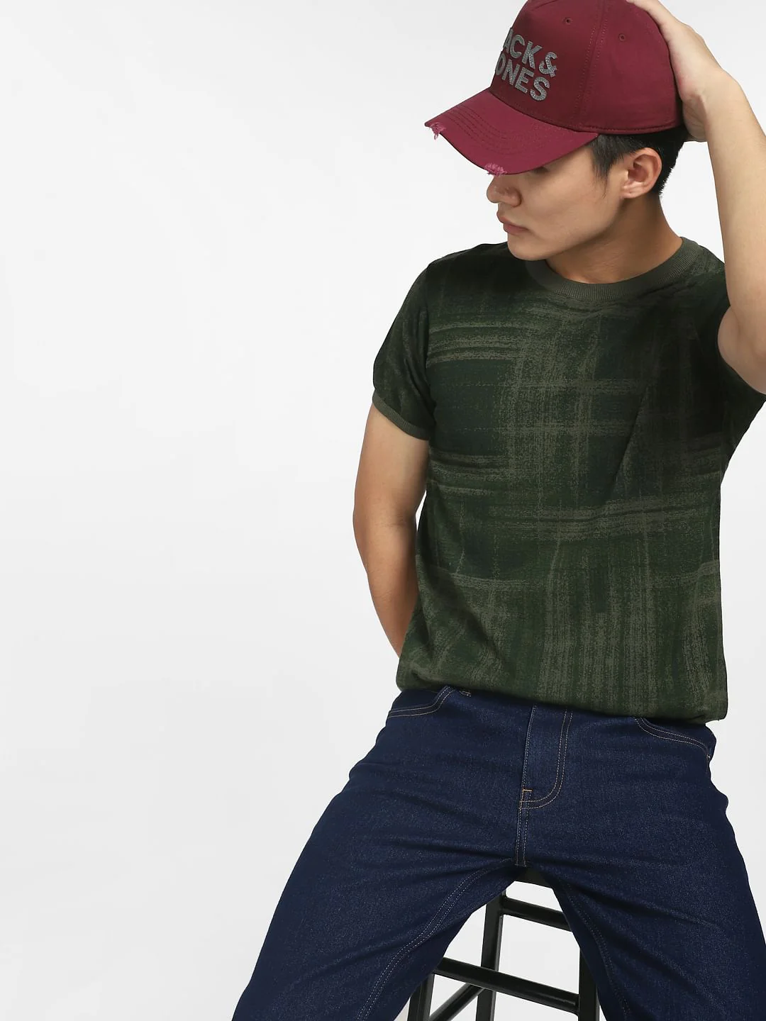 Green Printed Pullover