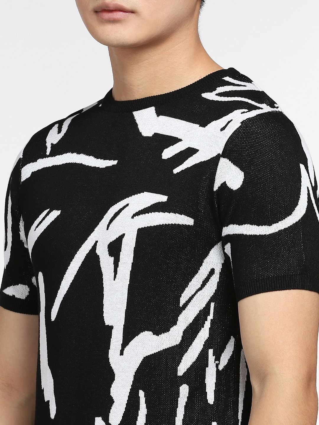 Black Printed Jacquard Pullover - Image 5