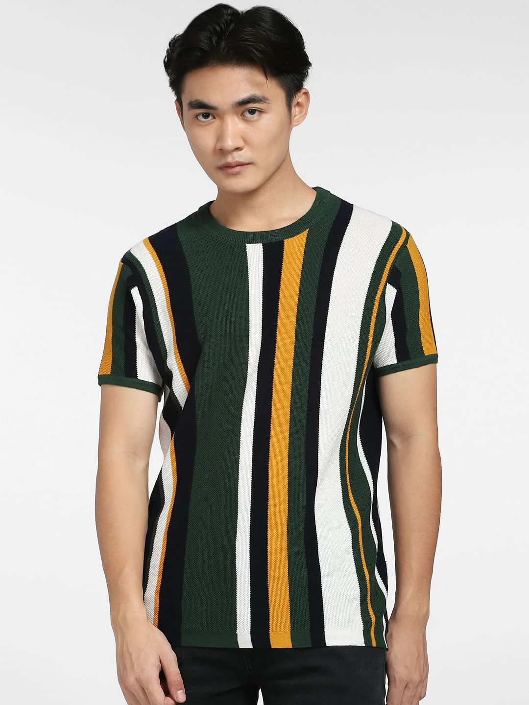 Green Striped Knitted T-shirt - Image 2