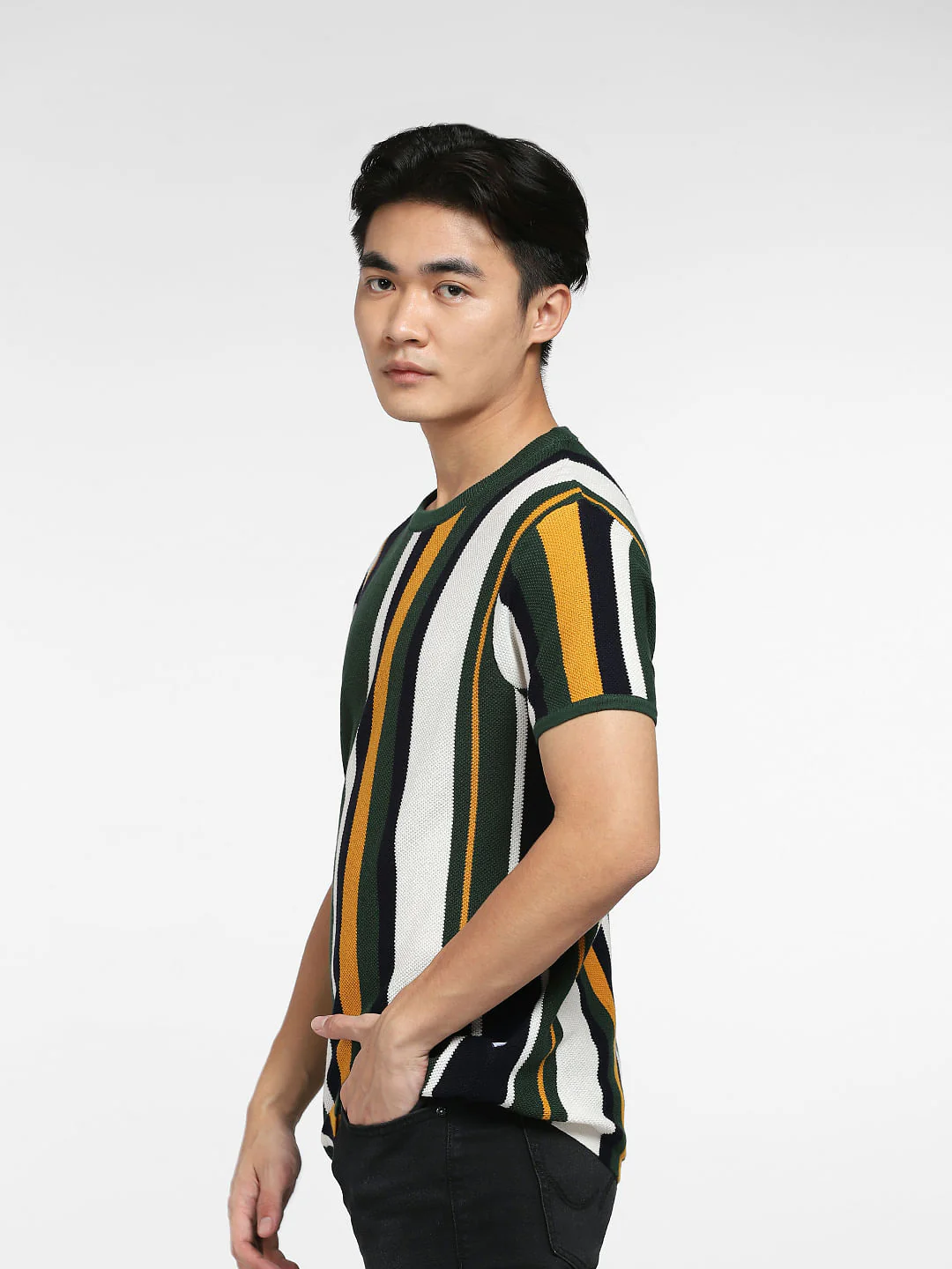 Green Striped Knitted T-shirt - Image 3