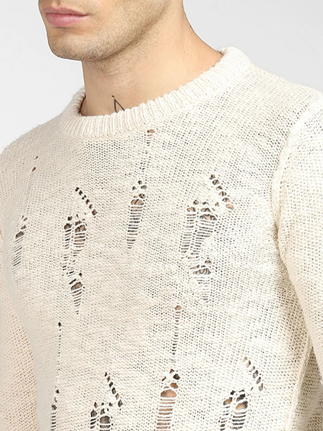 Beige Ripped Pullover - Image 5