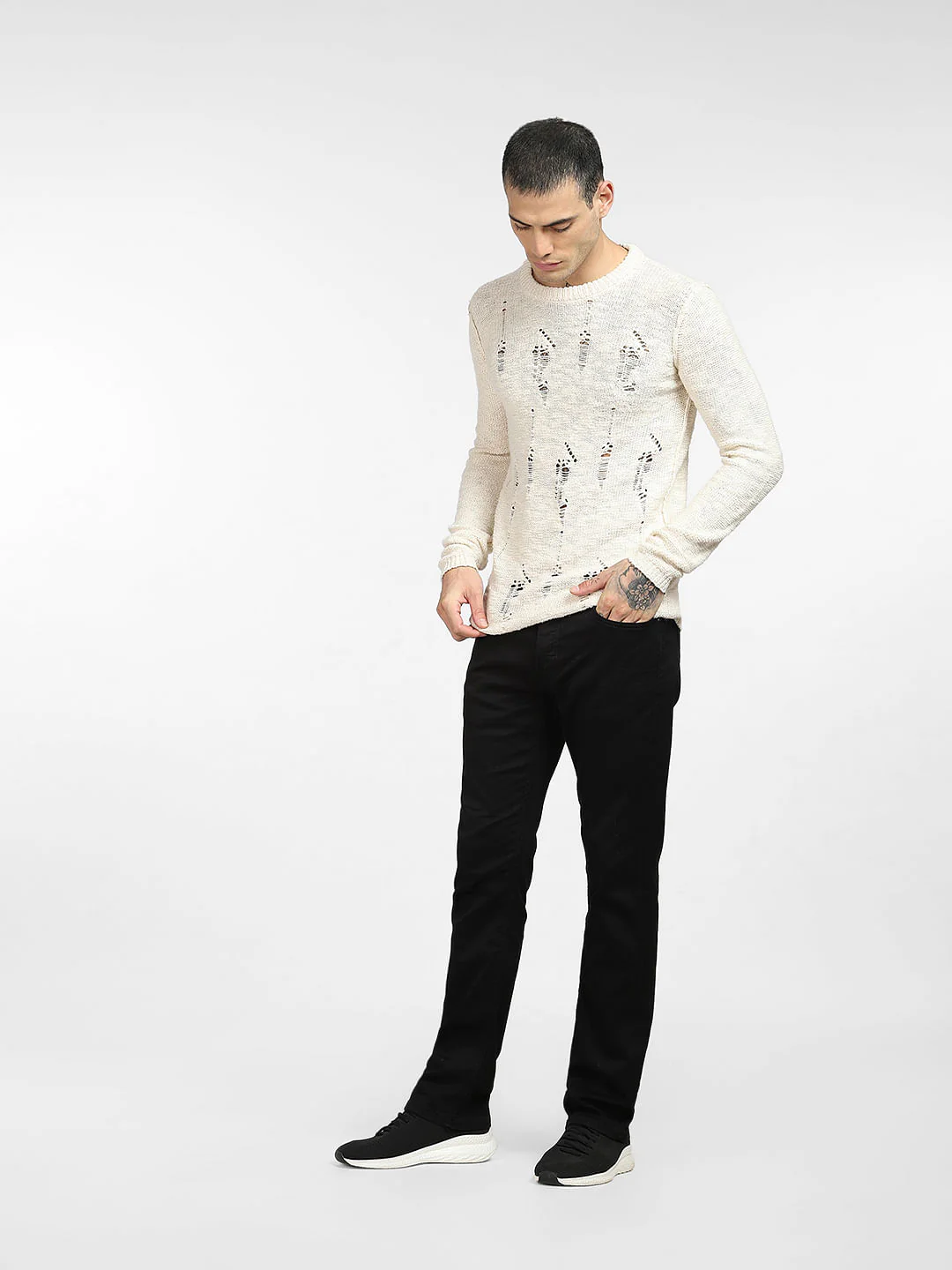 Beige Ripped Pullover - Image 6