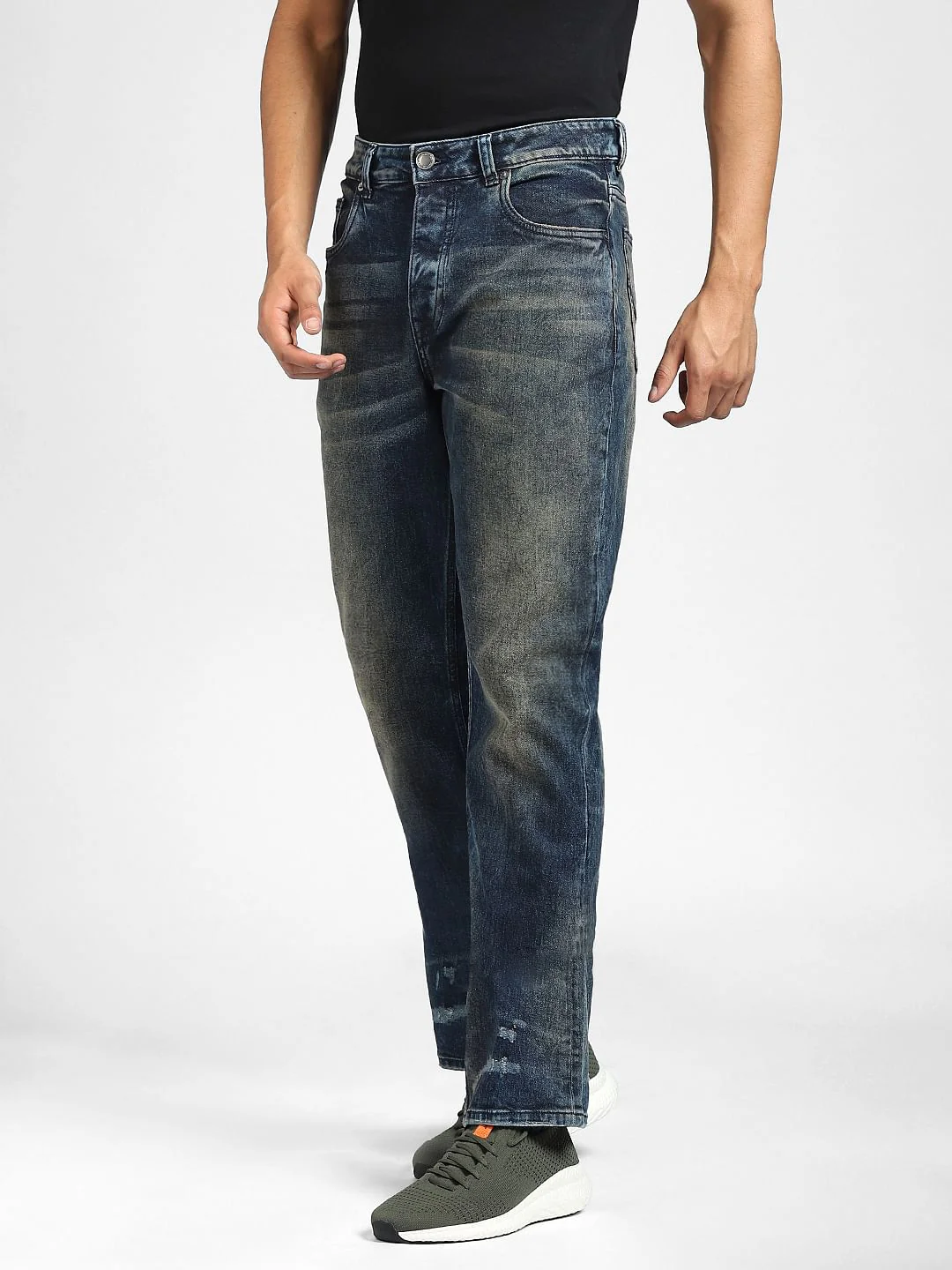 Dark Blue High Rise Washed Bootcut Jeans - Image 3