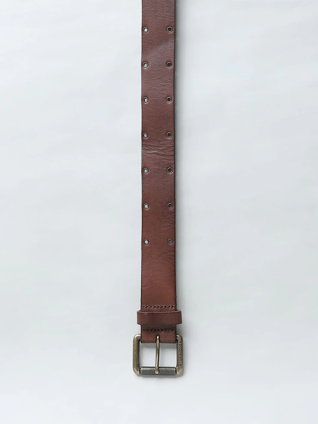 Brown Rivet Detail Leather Belt - Image 4