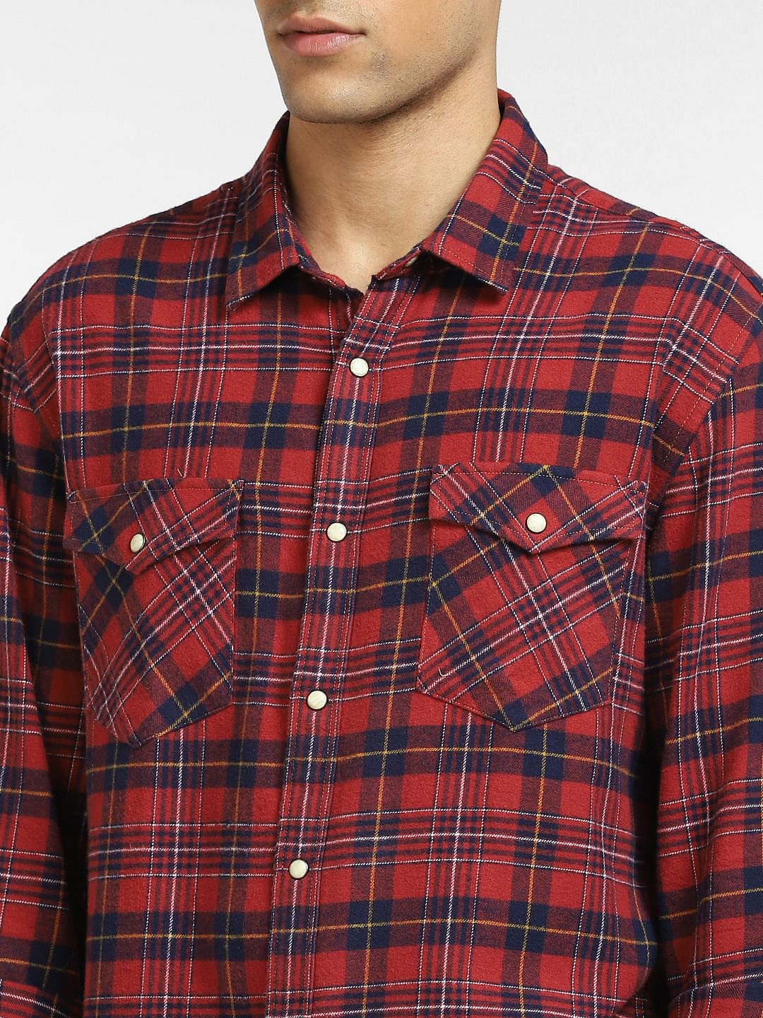Red Check Full Sleeves Shirt - Image 5