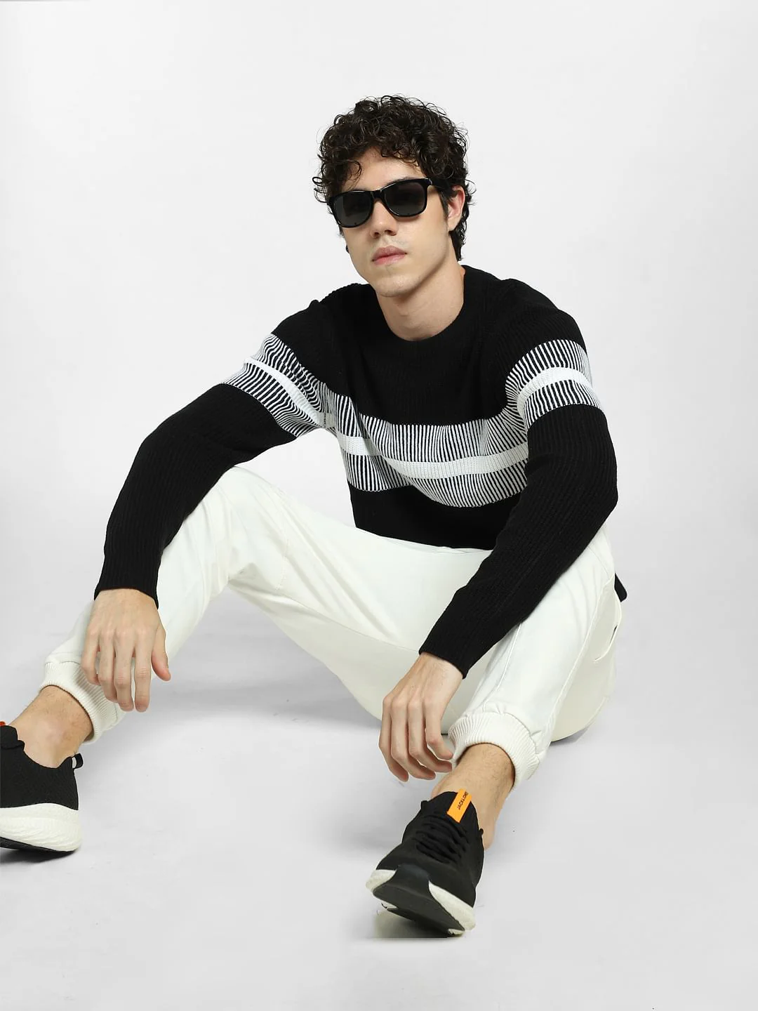 Black Striped Pullover