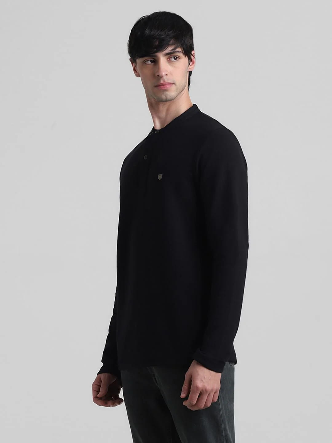 Black Henley T-shirt - Image 3