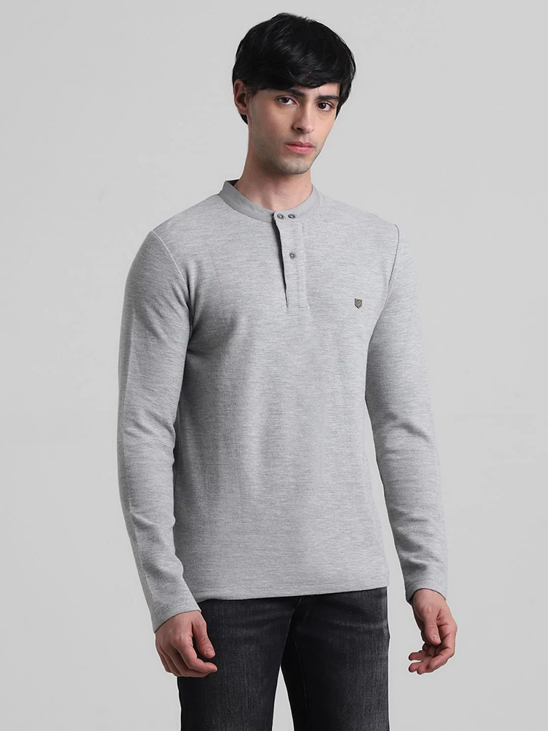 Grey Henley T-shirt - Image 2