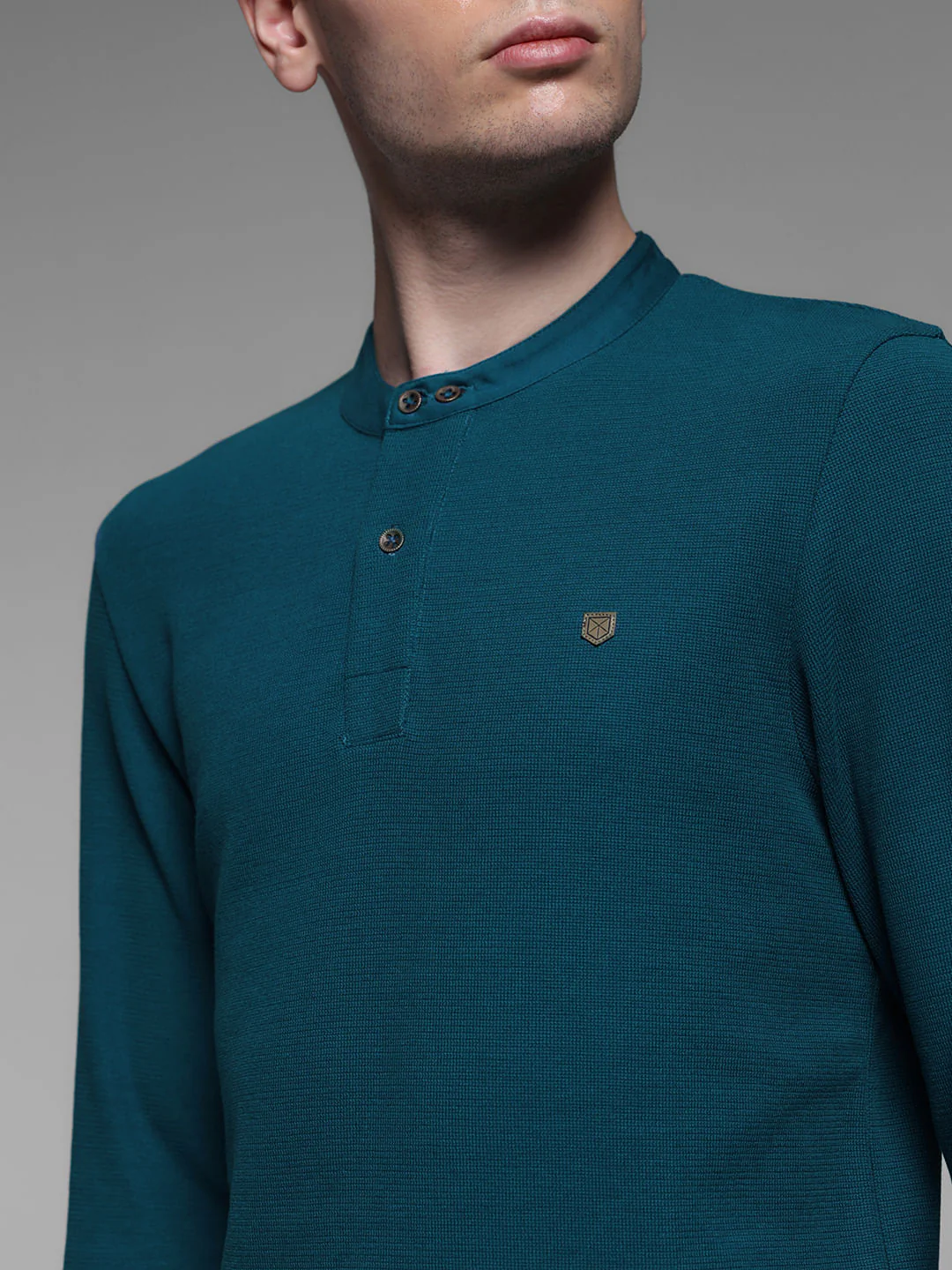 BLUE HENLEY T-SHIRT - Image 5
