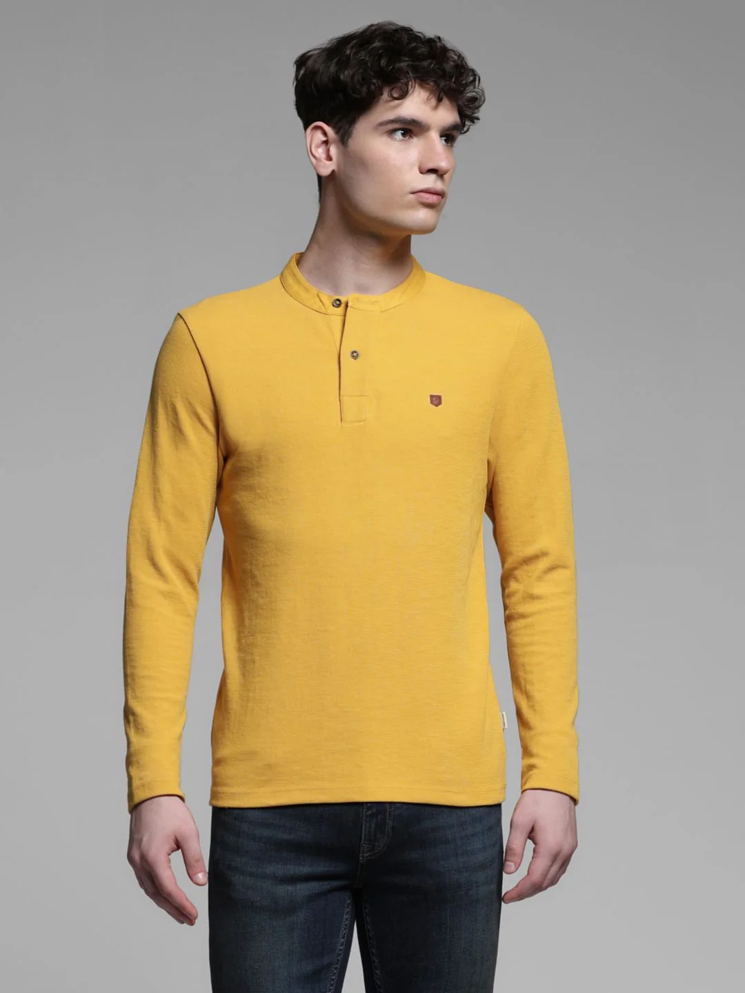 YELLOW HENLEY T-SHIRT - Image 2