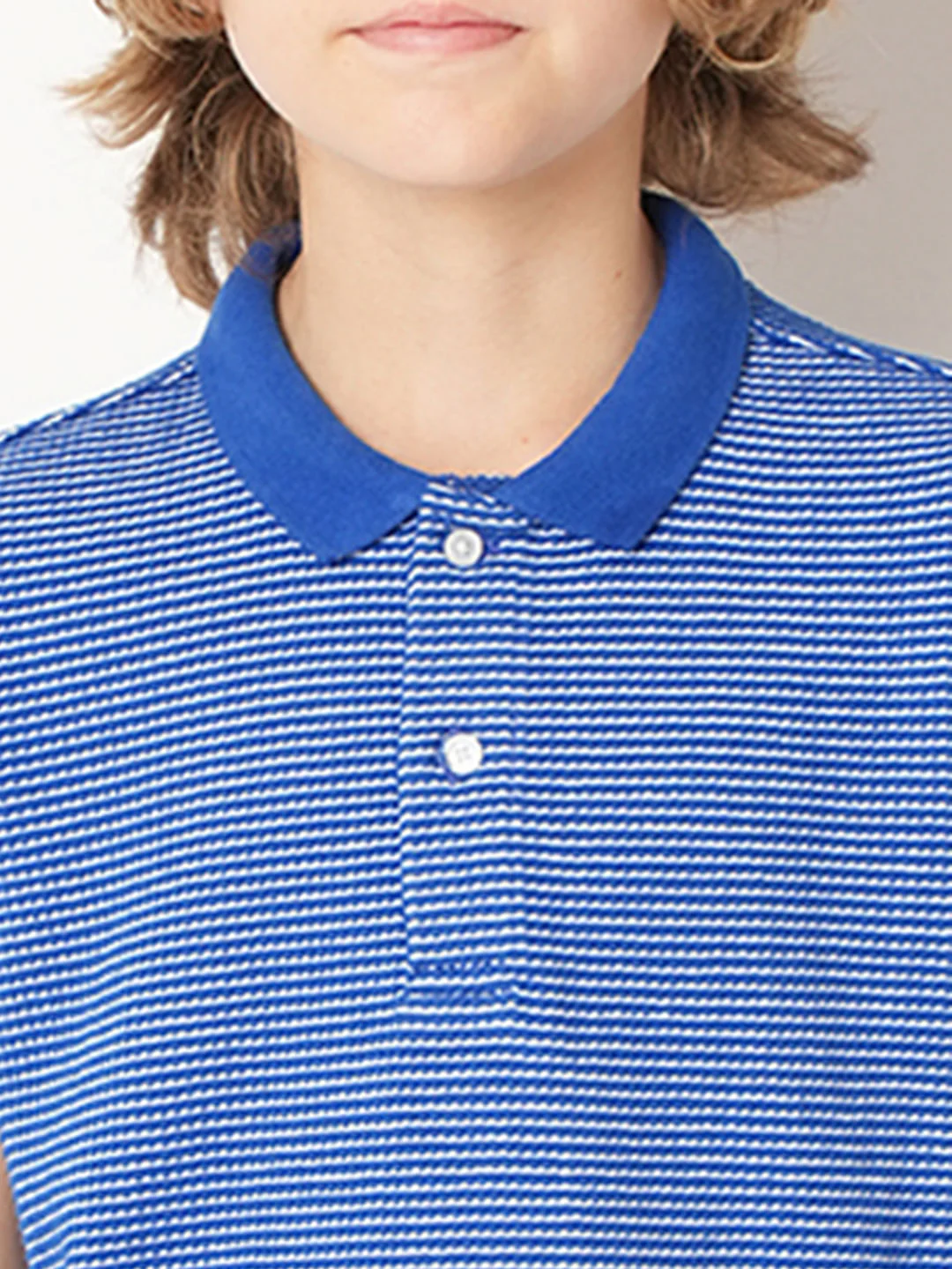 Boys Blue Co-ord Set Polo T-shirt - Image 6