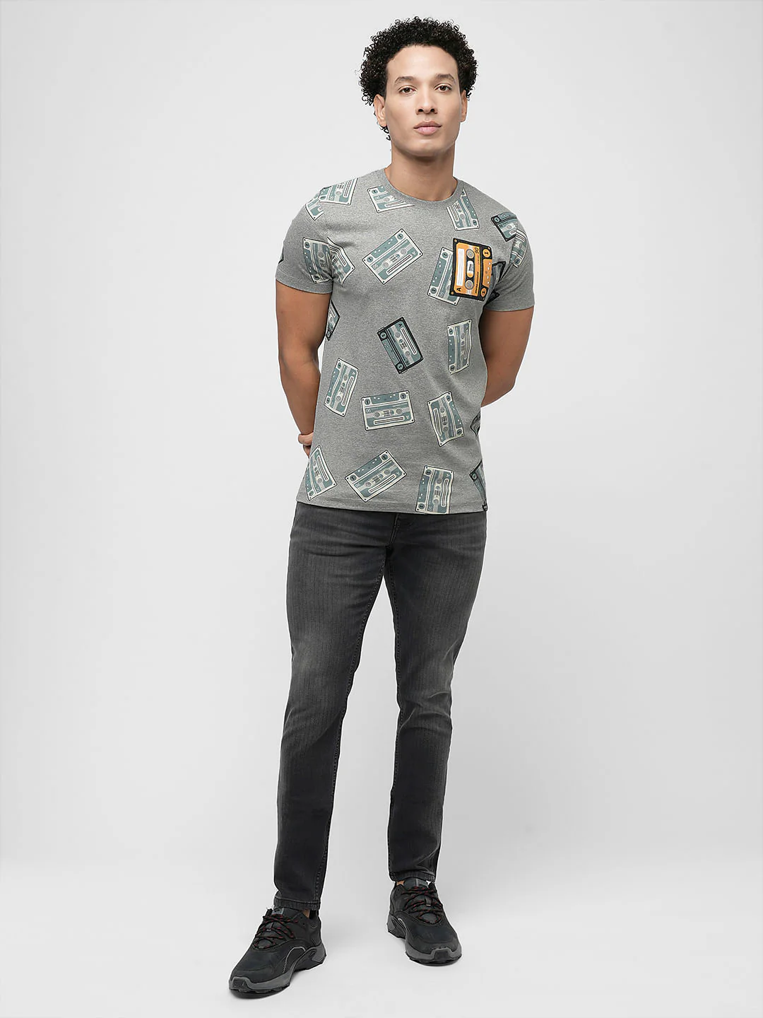 PRODUKT by JACK&JONES Grey Printed Crew Neck T-shirt - Image 5
