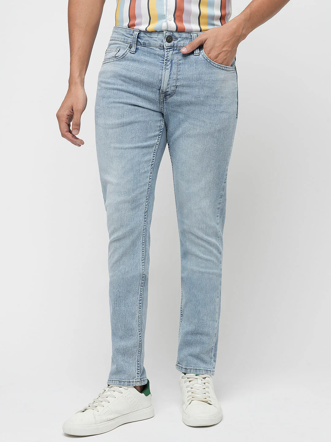 PRODUKT by JACK&JONES Light Blue Mid Rise Slim Fit Jeans - Image 2