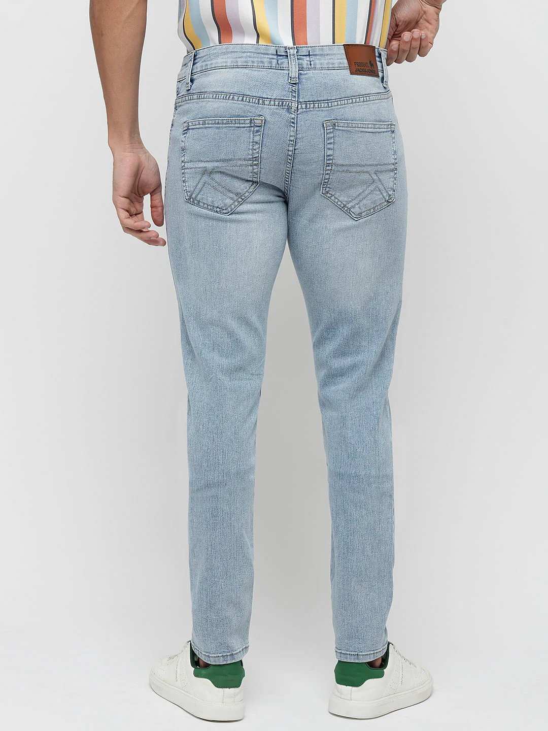 PRODUKT by JACK&JONES Light Blue Mid Rise Slim Fit Jeans - Image 4