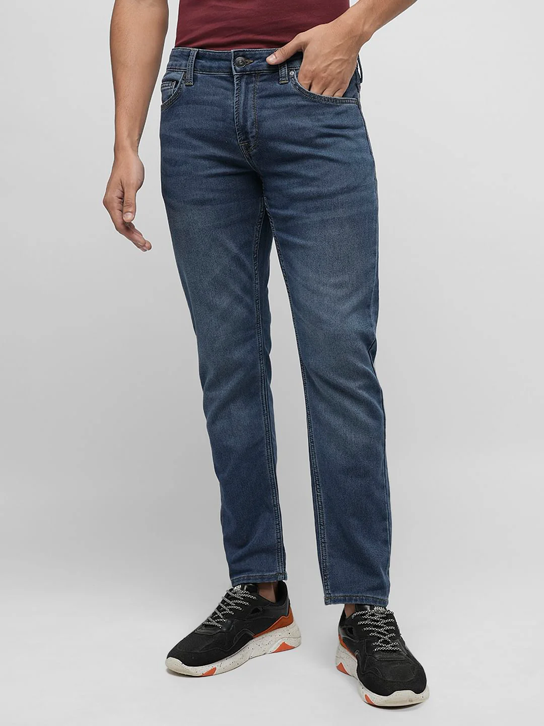 PRODUKT by JACK&JONES Dark Blue Mid Rise Slim Fit Jeans - Image 2