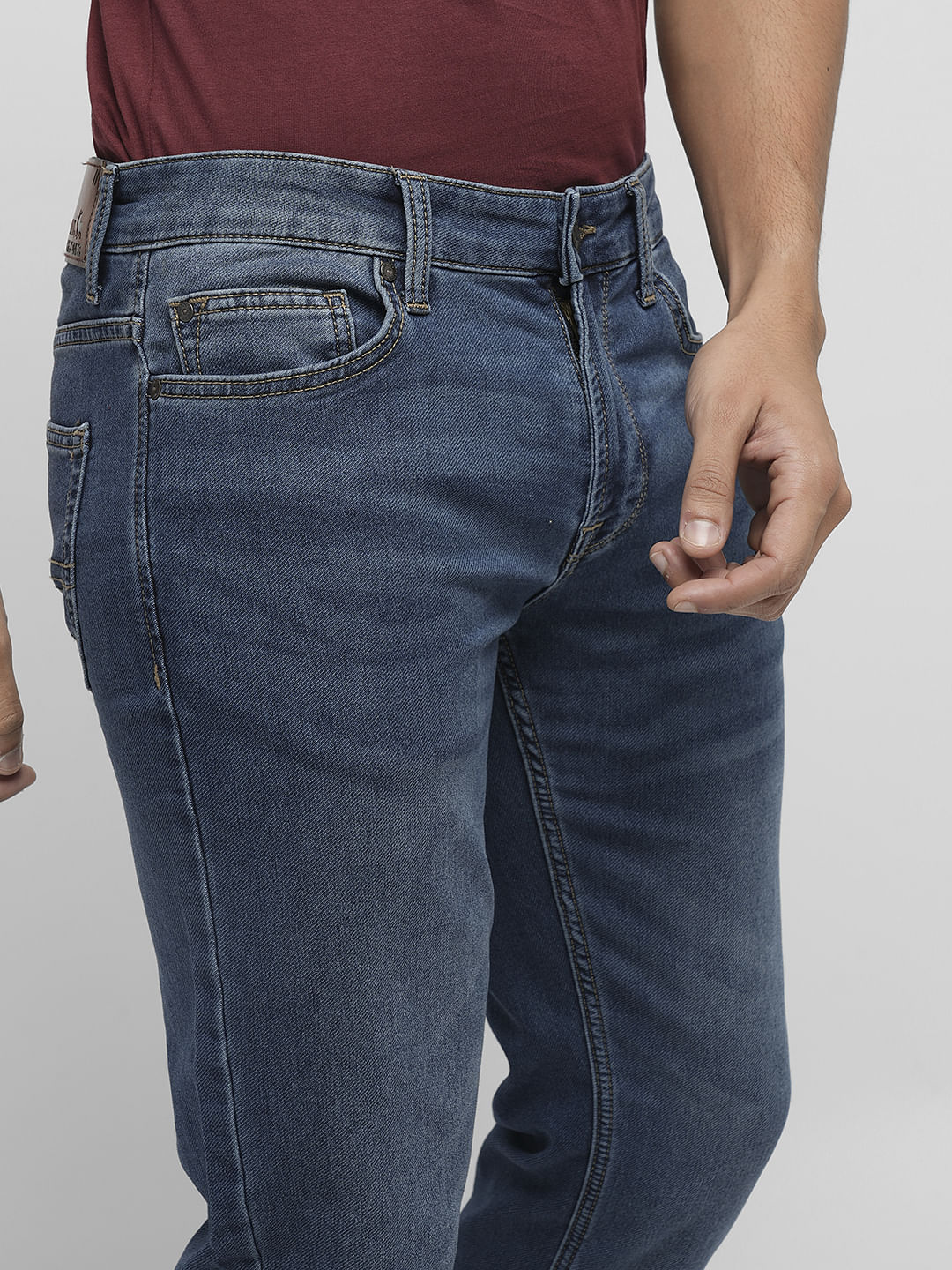 PRODUKT by JACK&JONES Dark Blue Mid Rise Slim Fit Jeans - Image 6