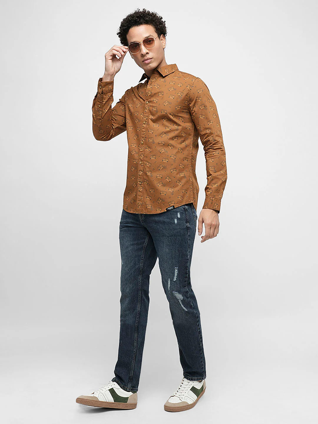 PRODUKT by JACK&JONES Blue Mid Rise Distressed Slim Jeans - Image 5