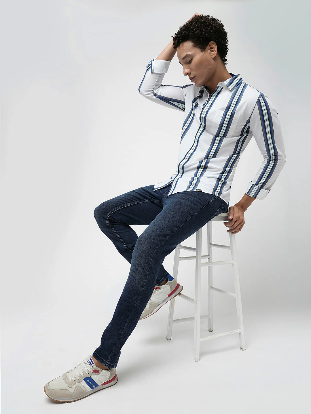 PRODUKT by JACK&JONES Dark Blue Mid Rise Slim Fit Jeans