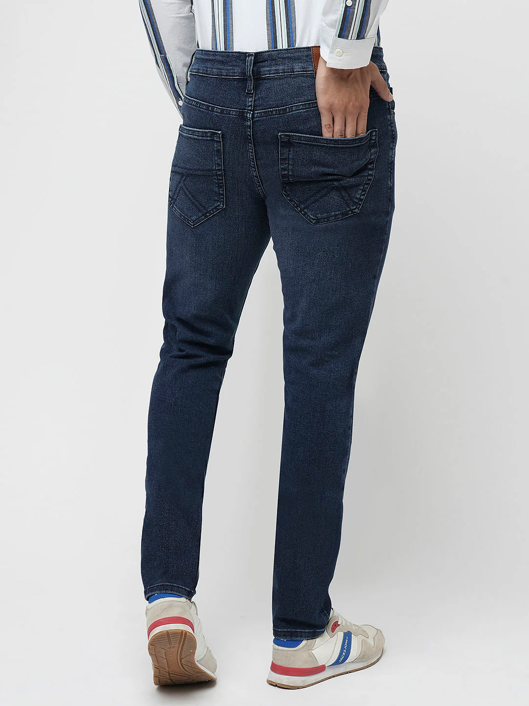PRODUKT by JACK&JONES Dark Blue Mid Rise Slim Fit Jeans - Image 4