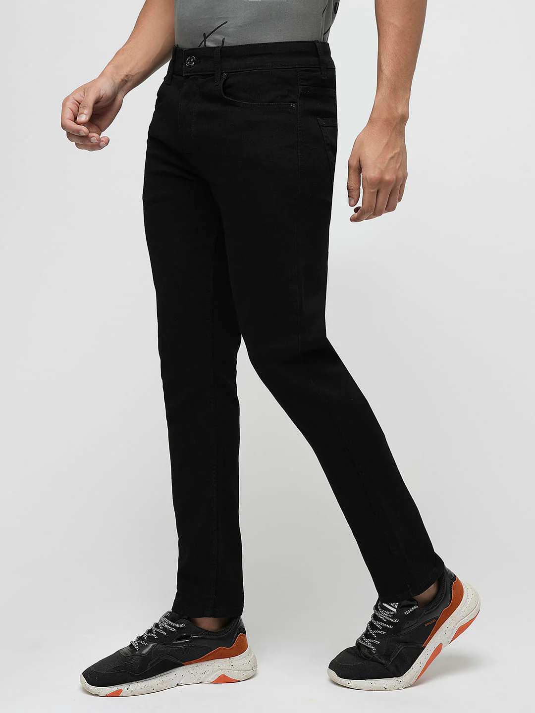 PRODUKT by JACK&JONES Black Mid Rise Slim Fit Jeans - Image 3