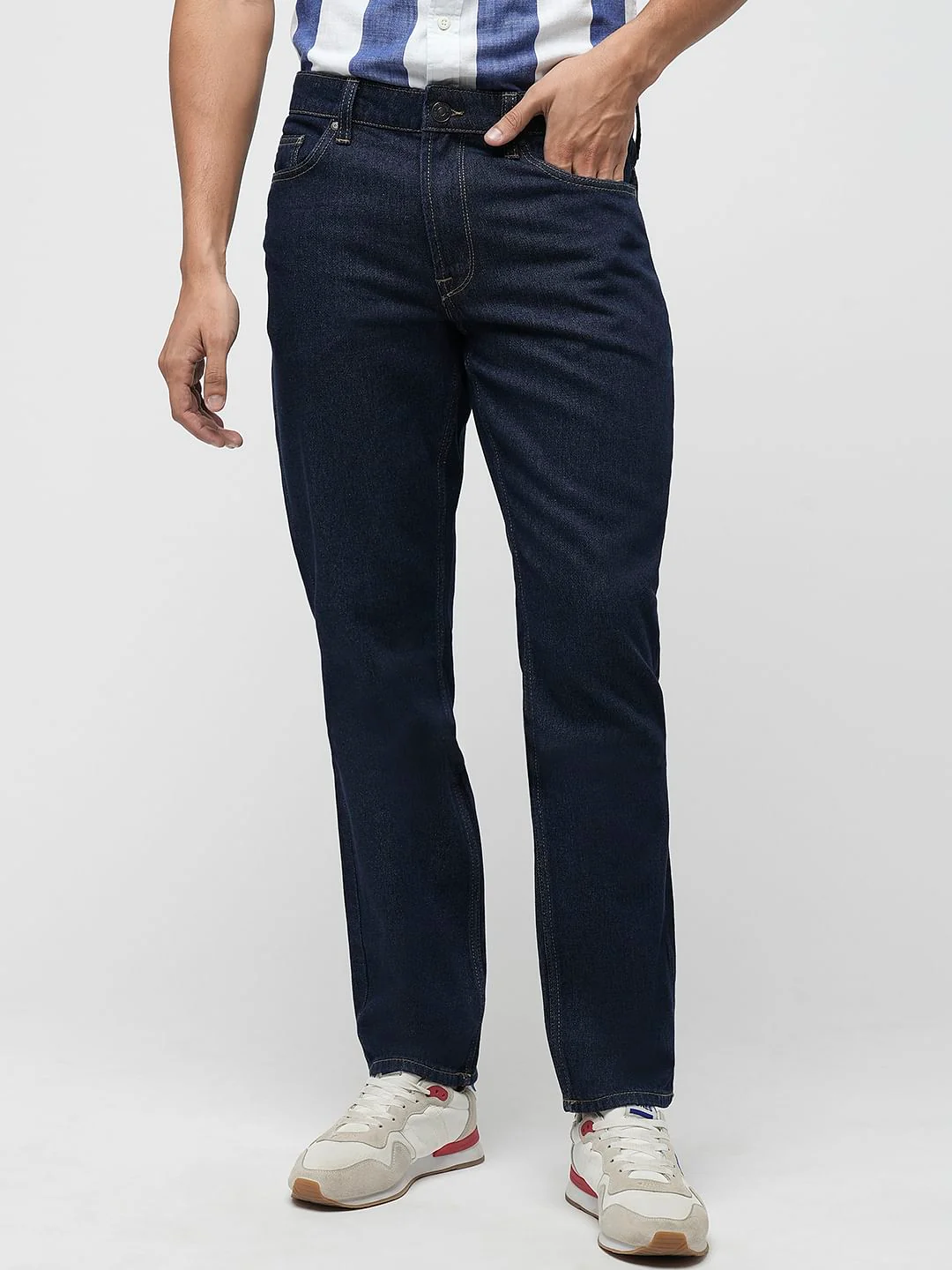 PRODUKT by JACK&JONES Dark Blue Mid Rise Slim Fit Jeans - Image 2