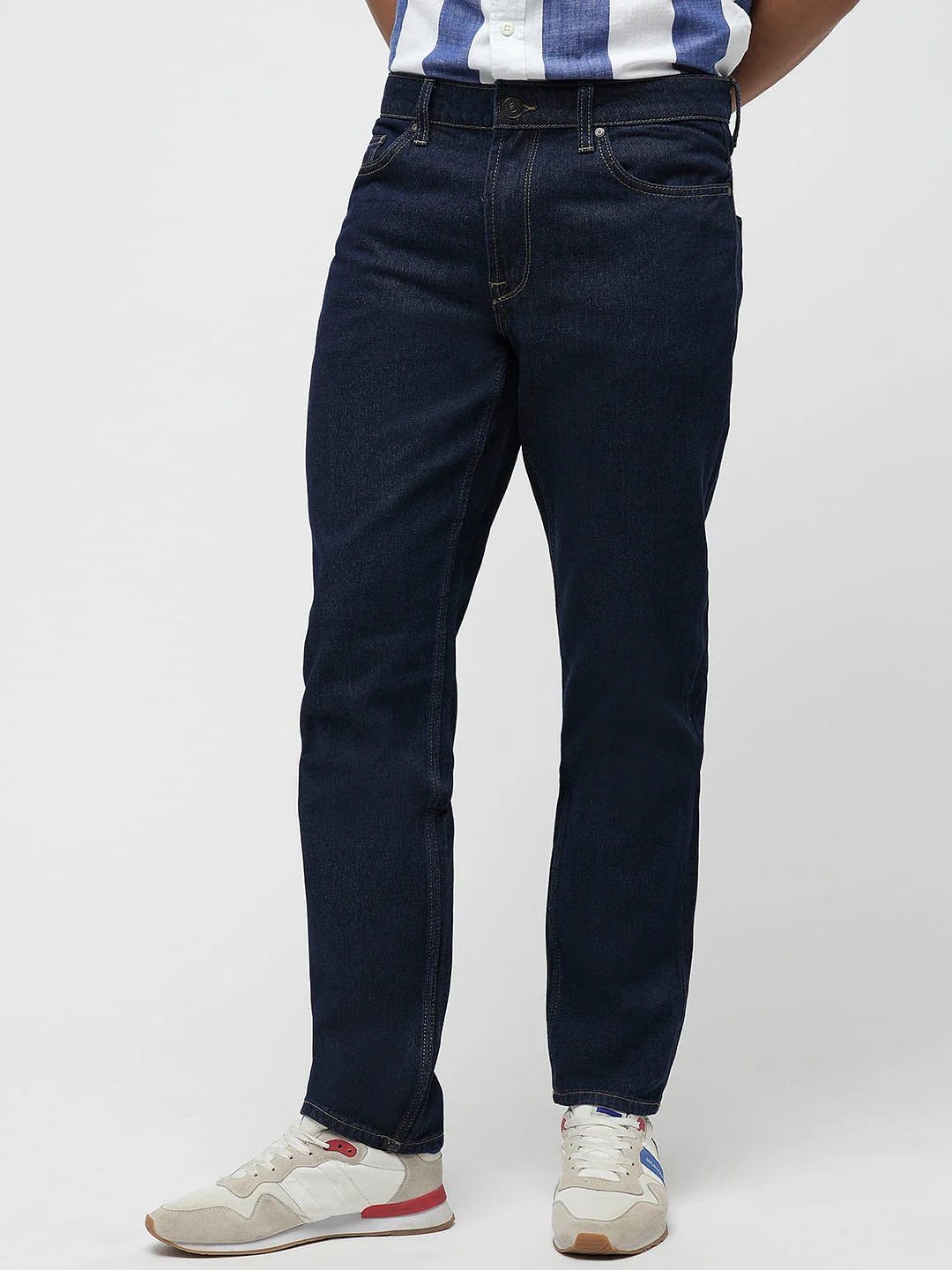 PRODUKT by JACK&JONES Dark Blue Mid Rise Slim Fit Jeans - Image 3