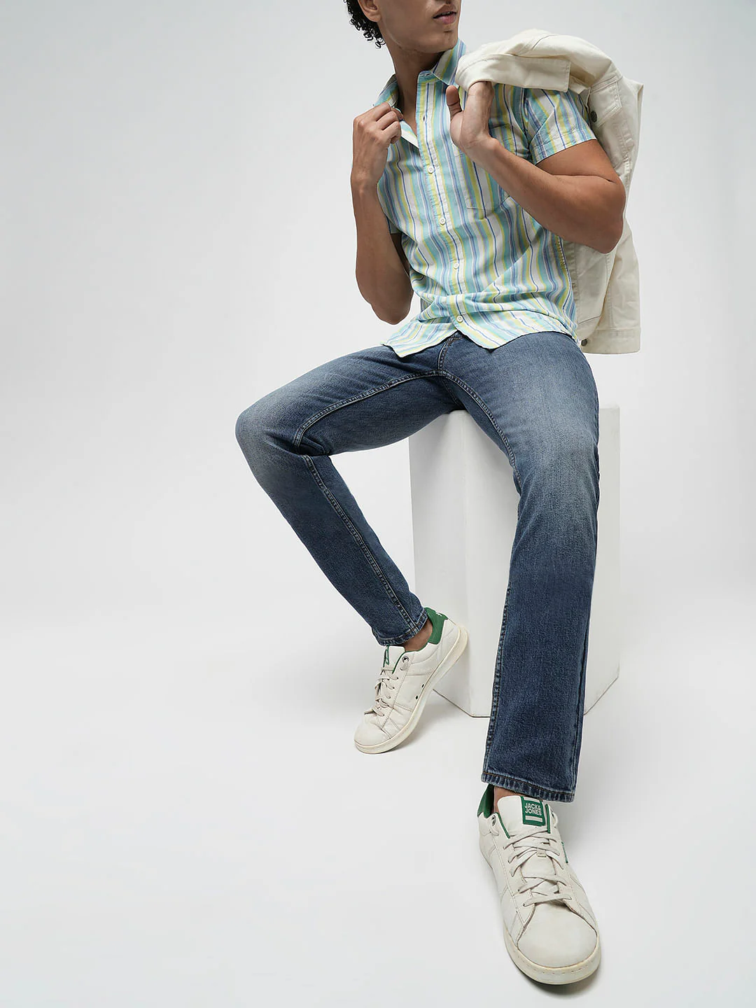 PRODUKT by JACK&JONES Dark Blue Mid Rise Slim Fit Jeans