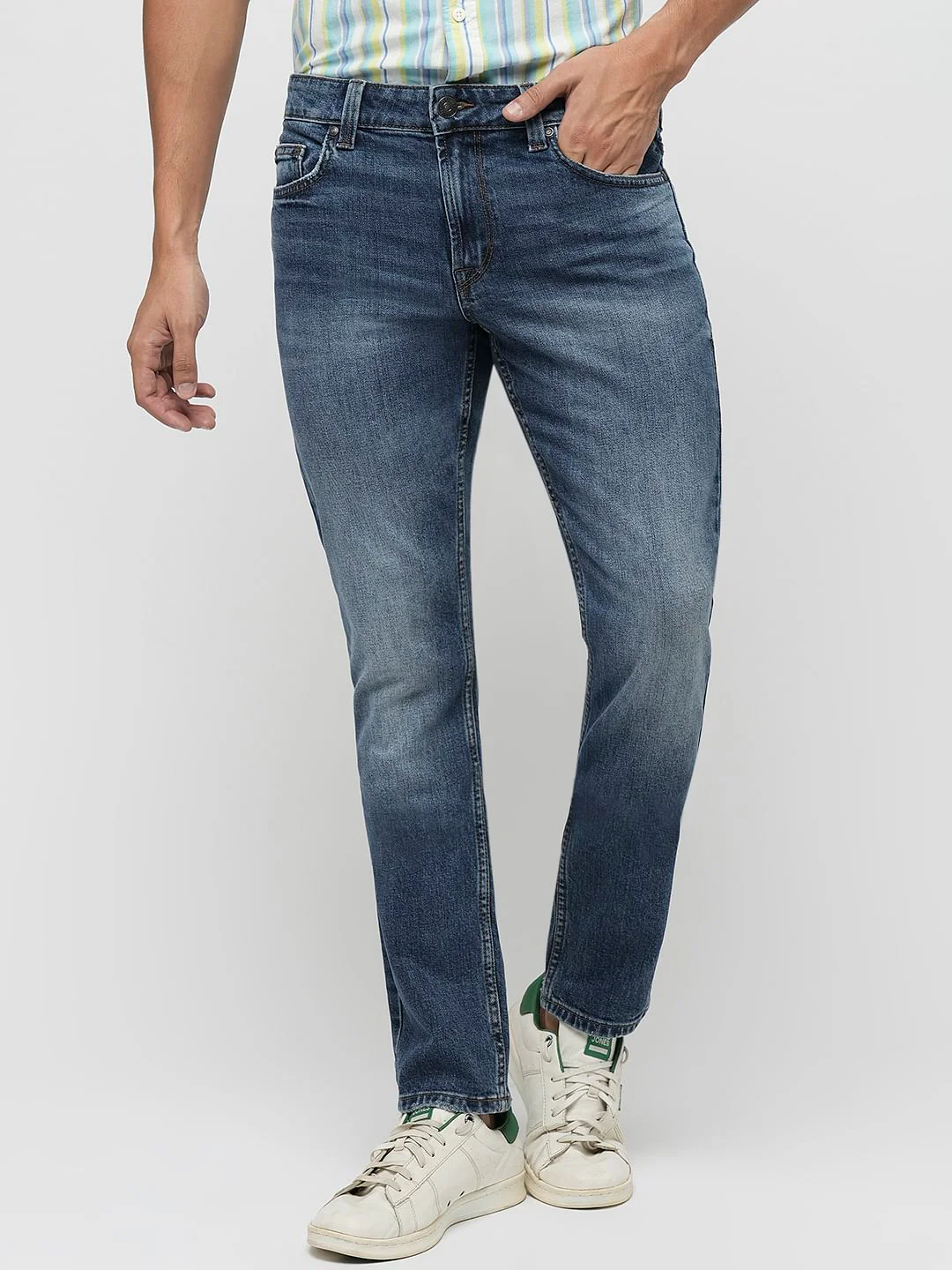 PRODUKT by JACK&JONES Dark Blue Mid Rise Slim Fit Jeans - Image 2