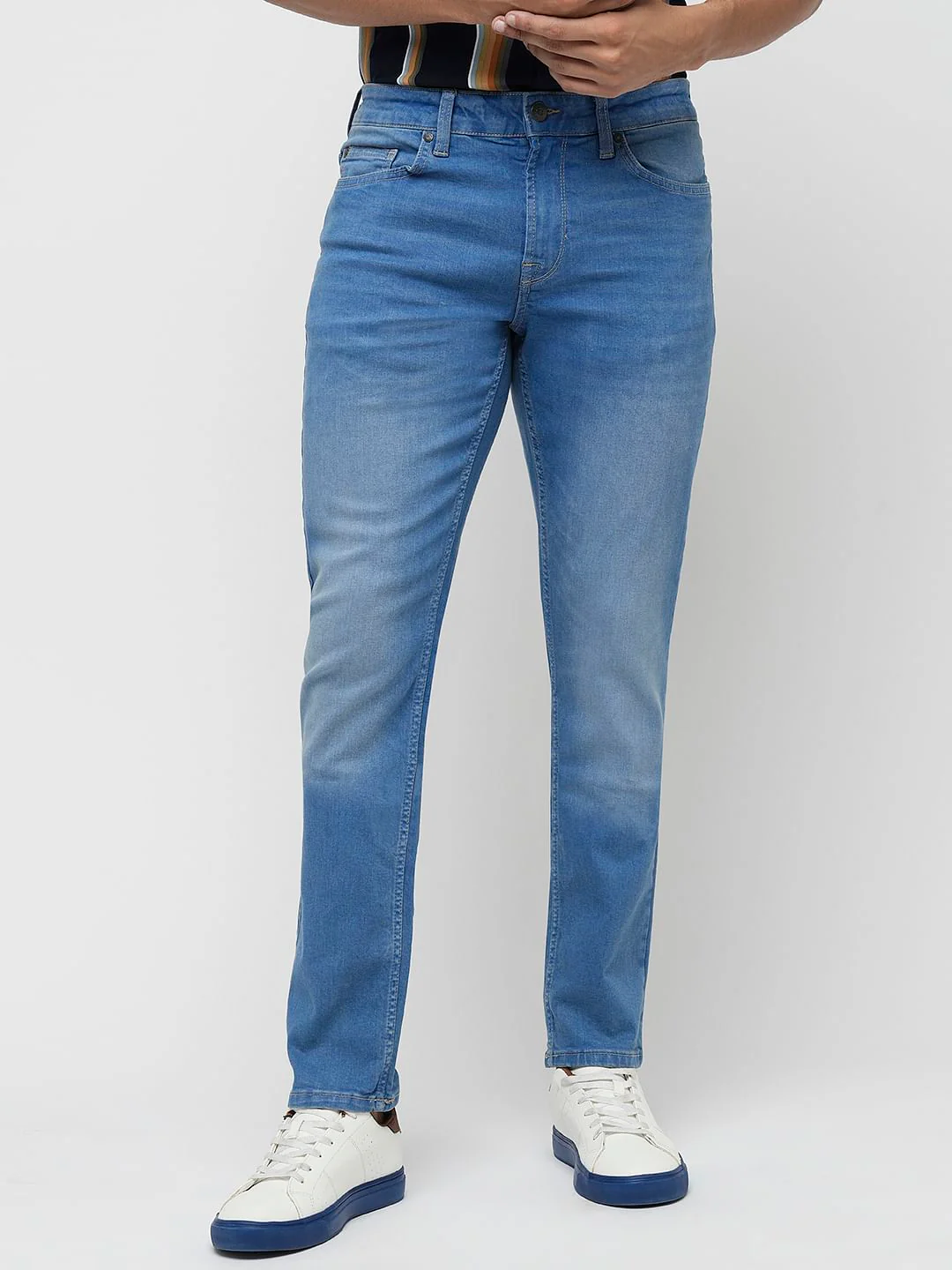 PRODUKT by JACK&JONES Light Blue Mid Rise Slim Fit Jeans - Image 2