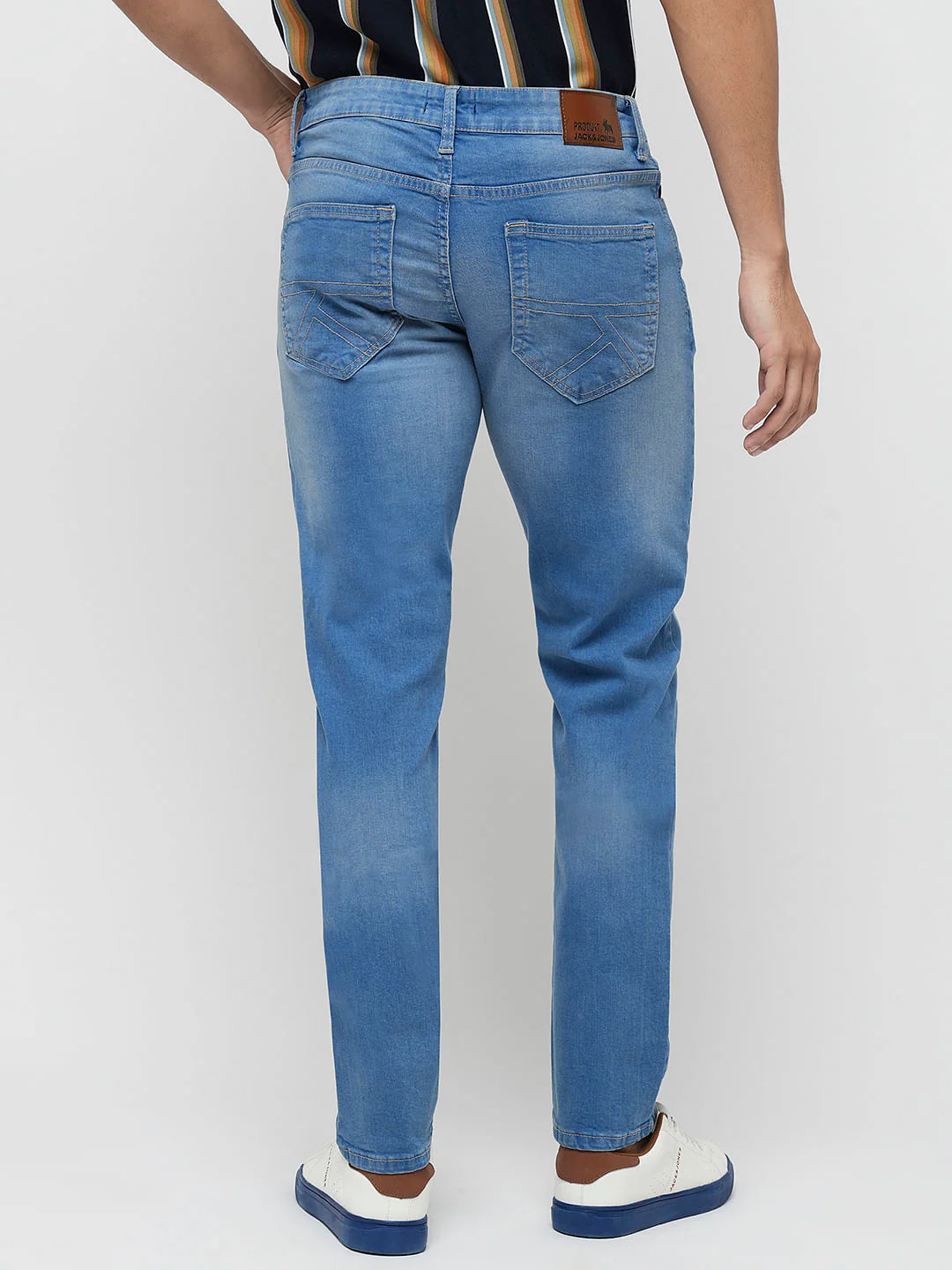 PRODUKT by JACK&JONES Light Blue Mid Rise Slim Fit Jeans - Image 4