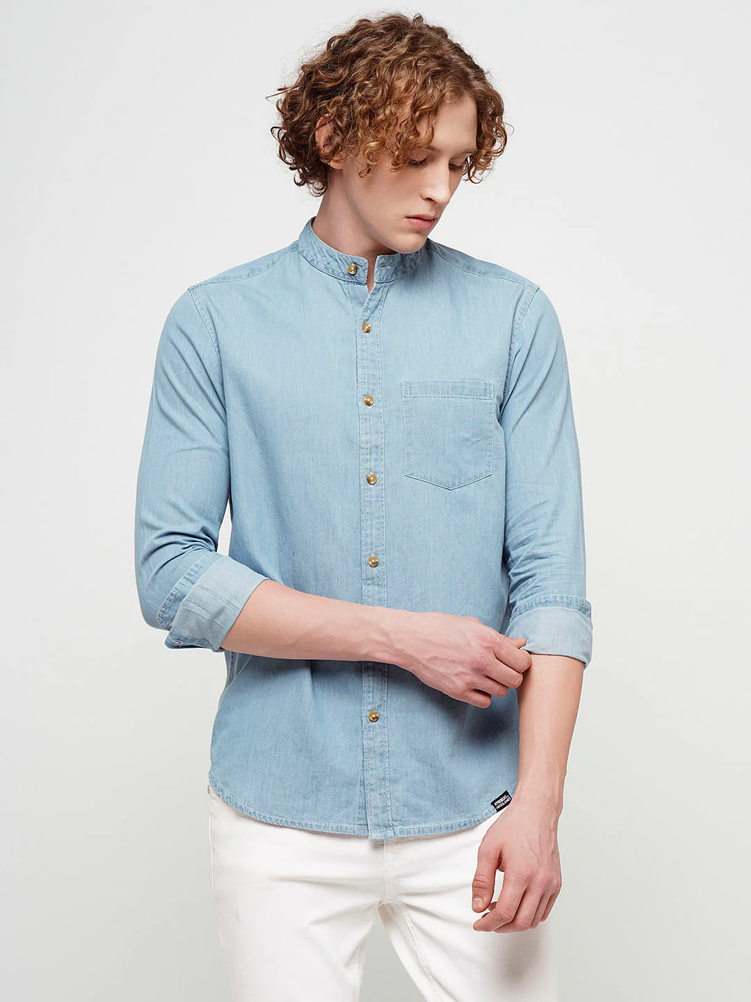 PRODUKT by JACK&JONES Light Blue Denim Full Sleeves Shirt - Image 2