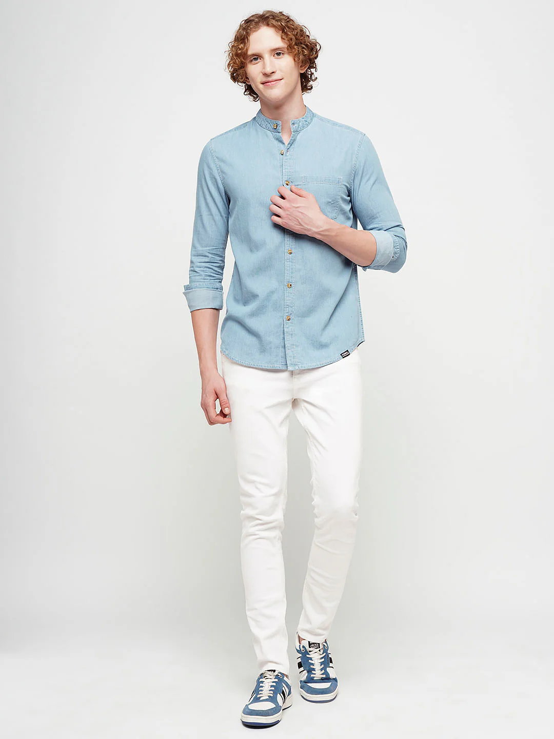 PRODUKT by JACK&JONES Light Blue Denim Full Sleeves Shirt - Image 5