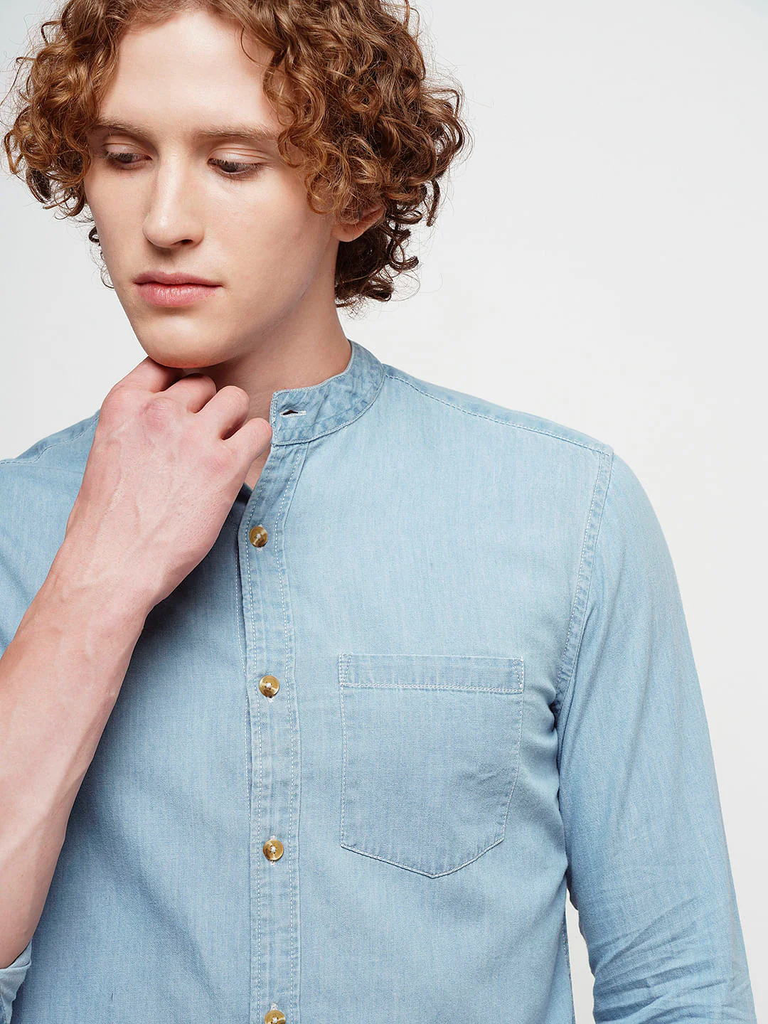PRODUKT by JACK&JONES Light Blue Denim Full Sleeves Shirt - Image 6