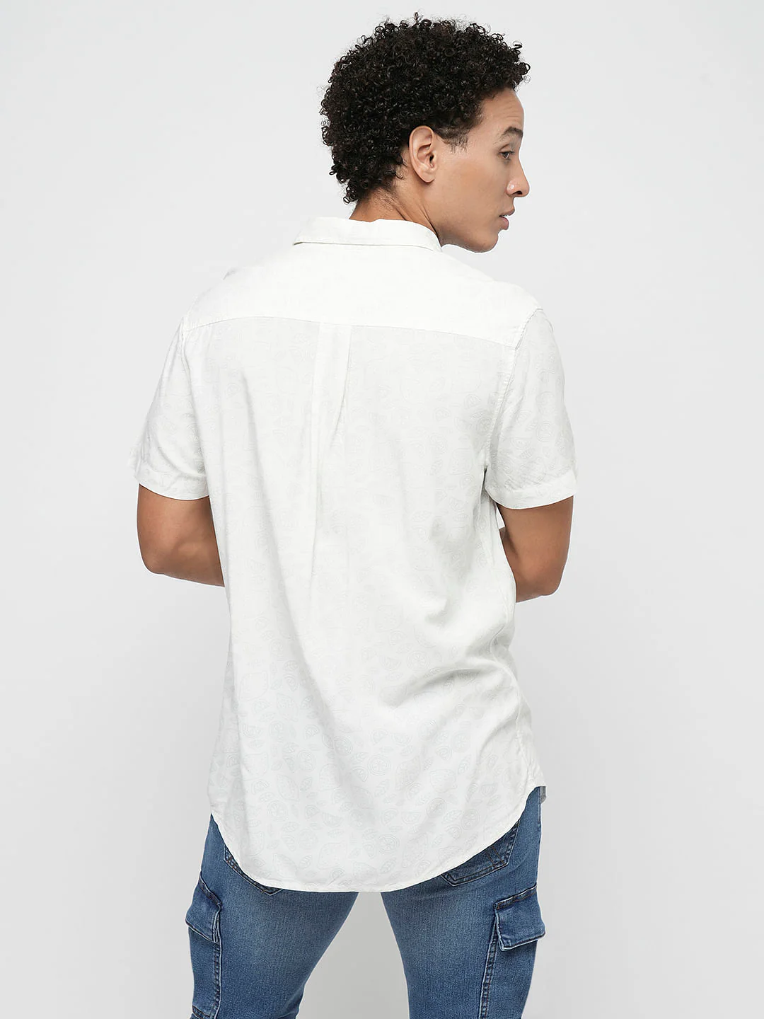 PRODUKT by JACK&JONES White Printed Short Sleeves Shirt - Image 4