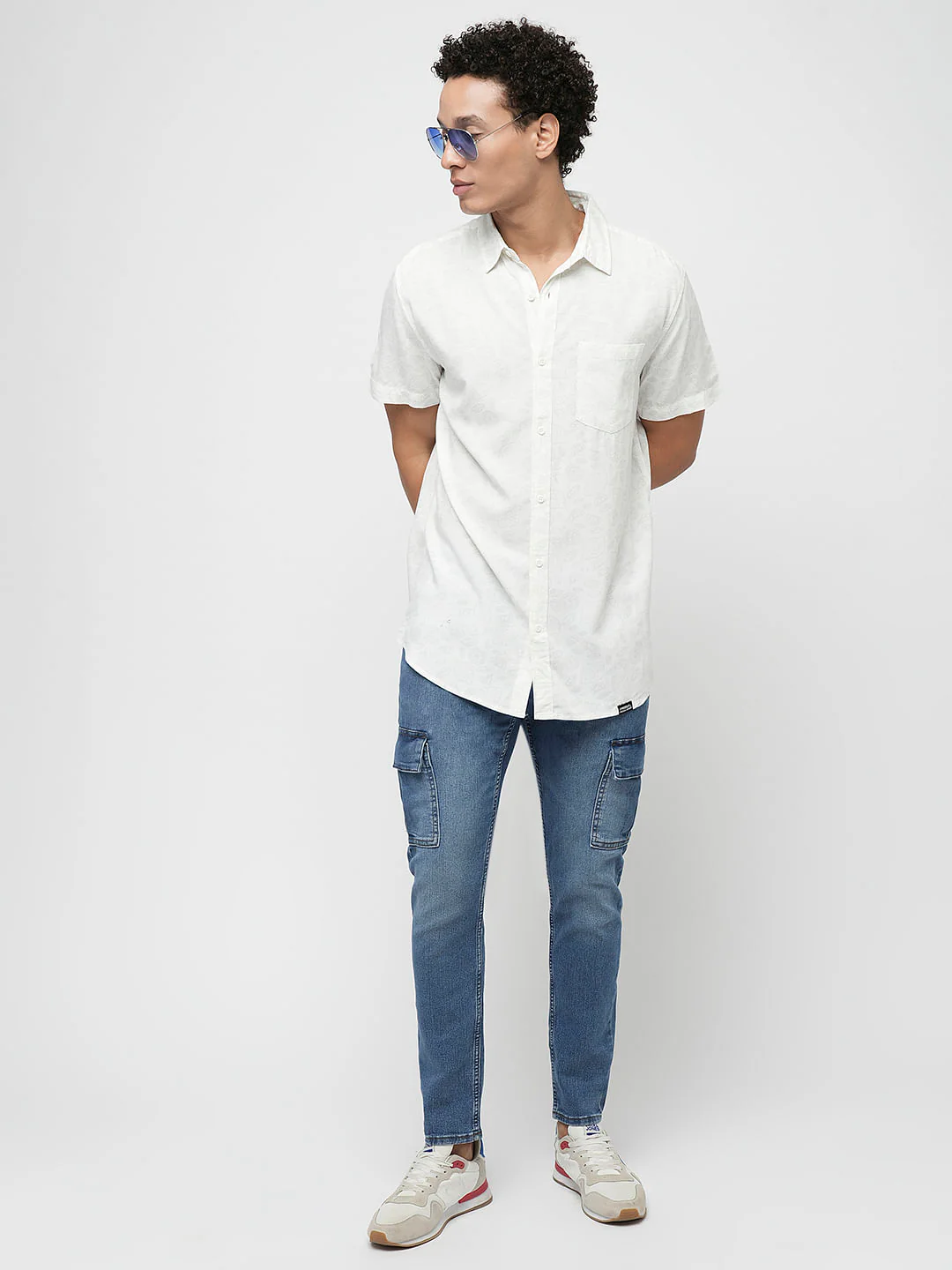 PRODUKT by JACK&JONES White Printed Short Sleeves Shirt - Image 5