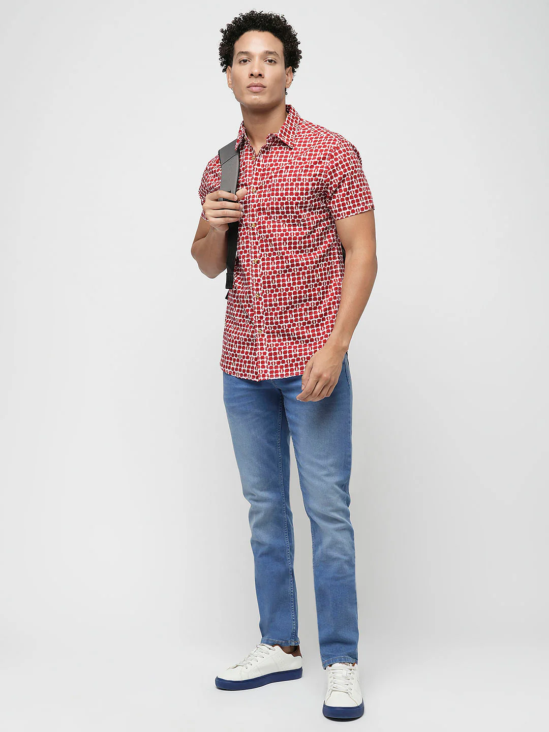 PRODUKT by JACK&JONES Red Printed Short Sleeves Shirt - Image 5