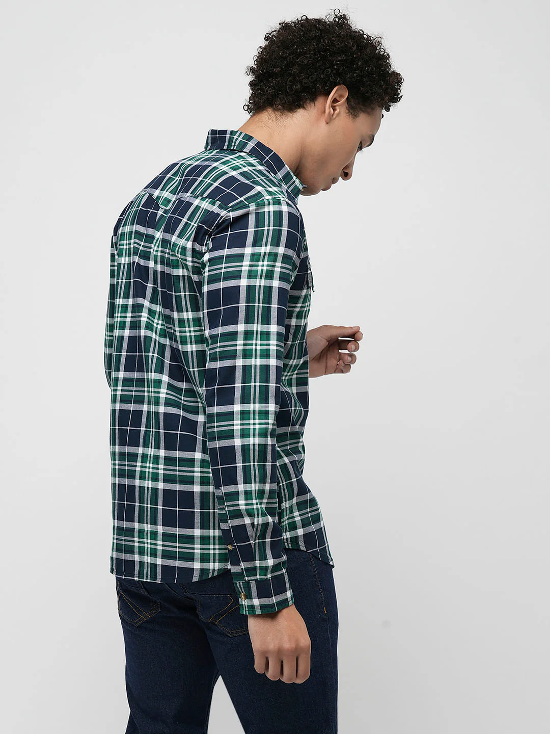 PRODUKT by JACK&JONES Dark Blue Check Full Sleeves Shirt - Image 4